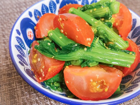 菜の花とトマトのハニーマスタードサラダ